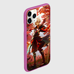 Чехол iPhone 11 Pro матовый Каэдэхара Кадзуха стоит в лесу Genshin Impact, цвет: 3D-фиолетовый — фото 2