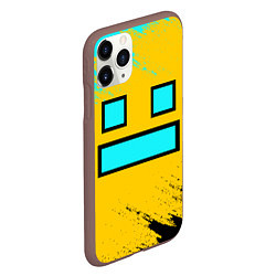 Чехол iPhone 11 Pro матовый GEOMETRY DASH SMILE БРЫЗГИ КРАСОК, цвет: 3D-коричневый — фото 2