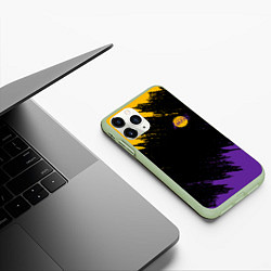 Чехол iPhone 11 Pro матовый LAKERS БРЫЗГИ КРАСОК, цвет: 3D-салатовый — фото 2