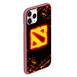 Чехол iPhone 11 Pro матовый DOTA 2 FIRE LOGO ДОТА 2 ОГНЕННЫЙ ЛОГО, цвет: 3D-малиновый — фото 2