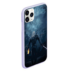 Чехол iPhone 11 Pro матовый ВЕДЬМАК C МЕЧОМ И МОНСТРЫ, цвет: 3D-светло-сиреневый — фото 2