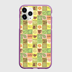 Чехол iPhone 11 Pro матовый Чай и Кофе, цвет: 3D-фиолетовый
