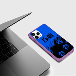 Чехол iPhone 11 Pro матовый Гражданская оборона Гр Об, цвет: 3D-фиолетовый — фото 2