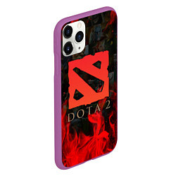 Чехол iPhone 11 Pro матовый DOTA 2 ЛОГО В ОГНЕ, ПЕРСОНАЖИ, цвет: 3D-фиолетовый — фото 2