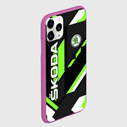 Чехол iPhone 11 Pro матовый ШКОДА ГЕОМЕТРИЯ ЛИНИИ SKODA GEOMETRY SPORT, цвет: 3D-фиолетовый — фото 2