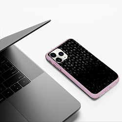Чехол iPhone 11 Pro матовый МЕТАЛЛИЧЕСКИЕ РУНЫ, БРЫЗГИ КРАСОК, цвет: 3D-розовый — фото 2