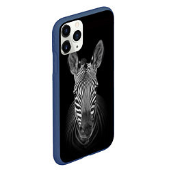 Чехол iPhone 11 Pro матовый Зебраzebra, цвет: 3D-тёмно-синий — фото 2