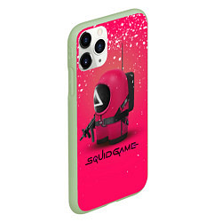 Чехол iPhone 11 Pro матовый Among Us x Squid Game, цвет: 3D-салатовый — фото 2
