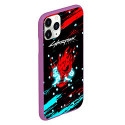 Чехол iPhone 11 Pro матовый Cyberpunk 2077 Белый снег, цвет: 3D-фиолетовый — фото 2