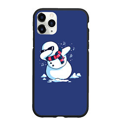 Чехол iPhone 11 Pro матовый Dab Snowman in a scarf, цвет: 3D-черный