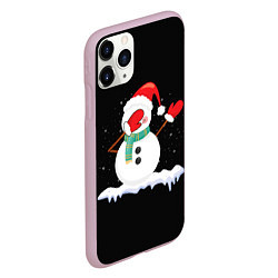 Чехол iPhone 11 Pro матовый Cartoon Dab Snowman, цвет: 3D-розовый — фото 2