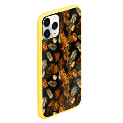 Чехол iPhone 11 Pro матовый Тигры и листья Тропики, цвет: 3D-желтый — фото 2