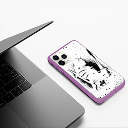 Чехол iPhone 11 Pro матовый ВЕДЬМАК С МЕЧОМ ЗНАКИ НА СПИНЕ, цвет: 3D-фиолетовый — фото 2