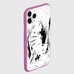 Чехол iPhone 11 Pro матовый ВЕДЬМАК С МЕЧОМ ЗНАКИ НА СПИНЕ, цвет: 3D-фиолетовый — фото 2