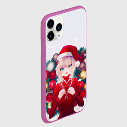 Чехол iPhone 11 Pro матовый Аниме Рождество, цвет: 3D-фиолетовый — фото 2