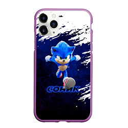 Чехол iPhone 11 Pro матовый Sonic со скоростью звука, цвет: 3D-фиолетовый