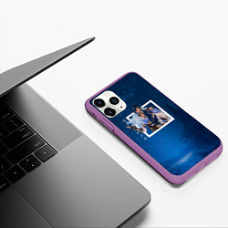 Чехол iPhone 11 Pro матовый Кэйа, Геншин импакт Genshin Impact, цвет: 3D-фиолетовый — фото 2