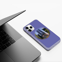 Чехол iPhone 11 Pro матовый Абстракция Москва Сити, цвет: 3D-светло-сиреневый — фото 2