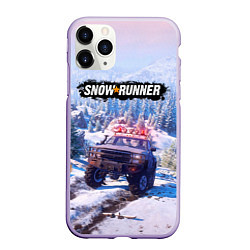 Чехол iPhone 11 Pro матовый SnowRunner Гонки по бездорожью, цвет: 3D-светло-сиреневый