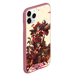 Чехол iPhone 11 Pro матовый ЛИГА ЛЕГЕНД JINX ARCANE, цвет: 3D-малиновый — фото 2