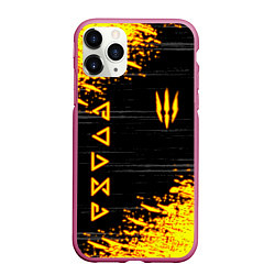 Чехол iPhone 11 Pro матовый The Witcher Neon, цвет: 3D-малиновый