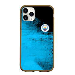 Чехол iPhone 11 Pro матовый Manchester City голубая форма, цвет: 3D-коричневый