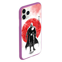Чехол iPhone 11 Pro матовый Сайтама красный дым One Punch-Man, цвет: 3D-фиолетовый — фото 2
