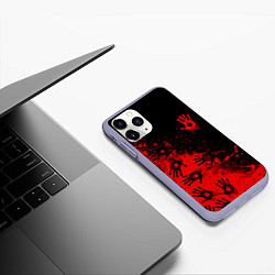 Чехол iPhone 11 Pro матовый Death Stranding Отпечаток рук паттерн, цвет: 3D-светло-сиреневый — фото 2