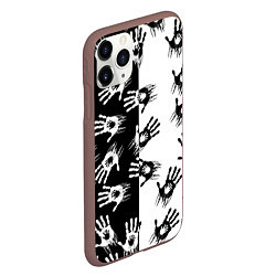 Чехол iPhone 11 Pro матовый Death Stranding паттерн логотипов, цвет: 3D-коричневый — фото 2