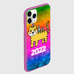Чехол iPhone 11 Pro матовый Тигр - новогодний стол 2022, цвет: 3D-фиолетовый — фото 2