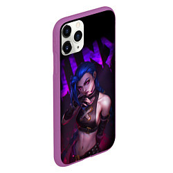 Чехол iPhone 11 Pro матовый JINX ARCANE НАДПИСЬ LEAGUE OF LEGENDS, цвет: 3D-фиолетовый — фото 2