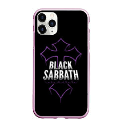 Чехол iPhone 11 Pro матовый Black Sabbat Cross, цвет: 3D-розовый