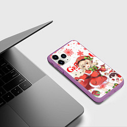 Чехол iPhone 11 Pro матовый КЛИ НОВОГОДНЯЯ, ГЕНШИН ИМПАКТ НОВЫЙ ГОД 2022, цвет: 3D-фиолетовый — фото 2