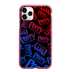 Чехол iPhone 11 Pro матовый POPPY PLAYTIME LOGO NEON, ХАГИ ВАГИ, цвет: 3D-малиновый