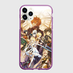 Чехол iPhone 11 Pro матовый GENSHIN IMPACT GODS HEROES, цвет: 3D-фиолетовый