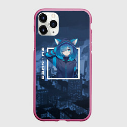 Чехол iPhone 11 Pro матовый Рем с ушками, Re: zero Жизнь с нуля в альтернативн, цвет: 3D-малиновый
