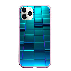 Чехол iPhone 11 Pro матовый 3D квадраты неоновые, цвет: 3D-розовый