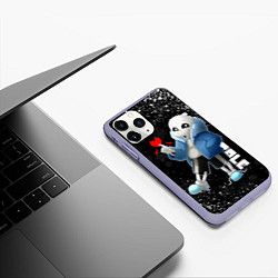 Чехол iPhone 11 Pro матовый НОВОГОДНИЙ САНС UNDERTALE НОВЫЙ ГОД, цвет: 3D-светло-сиреневый — фото 2