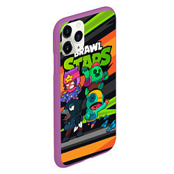 Чехол iPhone 11 Pro матовый Компания Brawl Stars, цвет: 3D-фиолетовый — фото 2