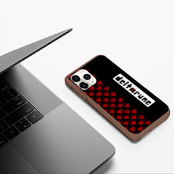 Чехол iPhone 11 Pro матовый HALF PATTERN DELTARUNE LOGO, цвет: 3D-коричневый — фото 2