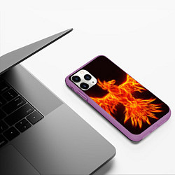 Чехол iPhone 11 Pro матовый ОГНЕННЫЙ ФЕНИКС FIRE PHOENIX, цвет: 3D-фиолетовый — фото 2