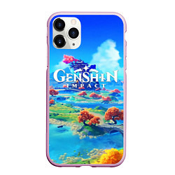 Чехол iPhone 11 Pro матовый МИР ГЕНШИН ИМПАКТ WORLD GENSHIN IMPACT, цвет: 3D-розовый