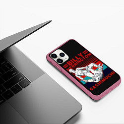 Чехол iPhone 11 Pro матовый Гачимучи дерется Gachi, цвет: 3D-малиновый — фото 2