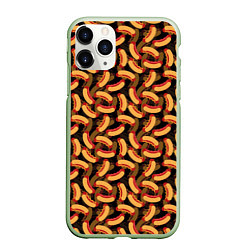 Чехол iPhone 11 Pro матовый Хот-Доги Hot Dogs, цвет: 3D-салатовый