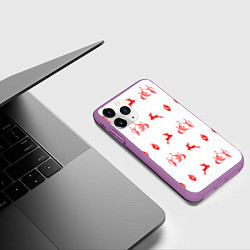 Чехол iPhone 11 Pro матовый Новогодняя атрибутика, цвет: 3D-фиолетовый — фото 2