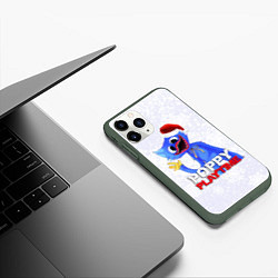 Чехол iPhone 11 Pro матовый НОВОГОДНИЙ ПОППИ ПЛЕЙТАЙМ, СНЕЖИНКИ, цвет: 3D-темно-зеленый — фото 2