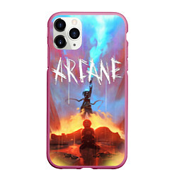 Чехол iPhone 11 Pro матовый JINX ARCANE LOL LEAGUE OF LEGENDS, цвет: 3D-малиновый