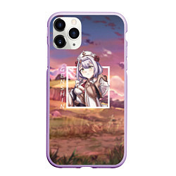 Чехол iPhone 11 Pro матовый Ноэлль Noelle, Genshin Impact Геншин импакт, цвет: 3D-сиреневый