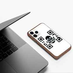 Чехол iPhone 11 Pro матовый Хакерю QR-code Qr код для программистов, цвет: 3D-коричневый — фото 2