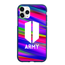 Чехол iPhone 11 Pro матовый BTS ARMY RAIBOW, цвет: 3D-тёмно-синий